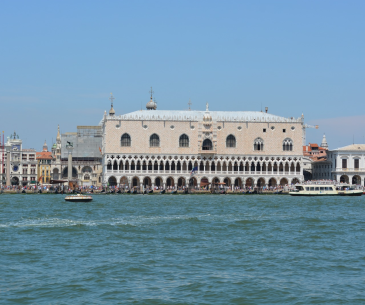 Doge's Palace and the Venice waterfront seen from the lagoon