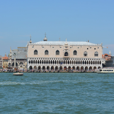 Doge's Palace and the Venice waterfront seen from the lagoon
