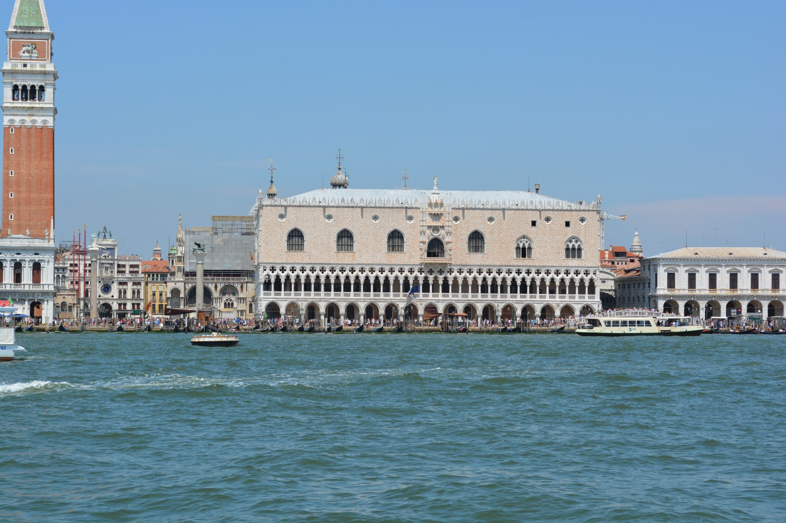 Doge's Palace and the Venice waterfront seen from the lagoon